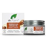 Dr Organic Marokkanische Arganöl Nachtcreme, Feuchtigkeitsspendend, Natürlich, Vegan, Tierversuchsfrei, Paraben- & SLS-frei, Plastikfrei, Recycelt & Recyclebar, Zertifiziert Bio, 50ml