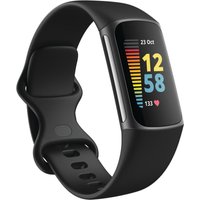 Smart-Armband Fitbit Charge 5, Schwarz mit 2 Armbändern im Set (schwarz und weiß) (FB421BKBK-EUBNDL)