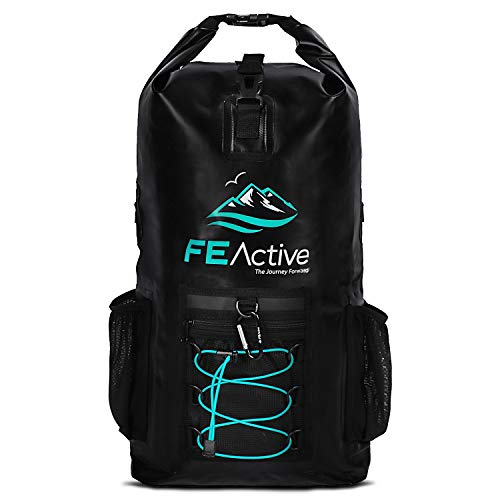FE Active Dry Bag Trockenrucksack - 20L umweltfreundlicher Wanderrucksack. Wasserdichter Packsack für Camping & Angel-Zubehör. Trockensack für Strand, Kayak & Bootfahren | in Kalifornien USA entworfen
