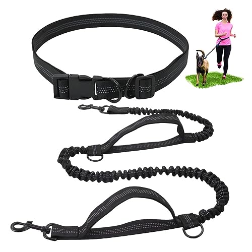 Freihändige Hundeleine, Multifunktionale Verstellbare Hundeleine Zum Laufen, Mit Reflektierenden Nähten for Mittlere Bis Kleine Hunde (Color : Black)