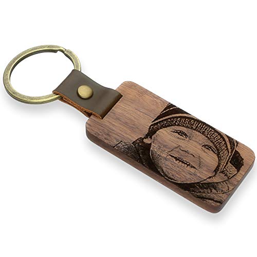 FORYOU24 Schlüsselanhänger graviert aus Holz mit Foto-Gravur Geschenkidee Ihr Lieblings-Foto auf Holz graviert