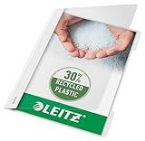Leitz-Schnellhefter, Standard A4, Kunststoff, 25 Stück, Kapazität von 250 Blatt weiß