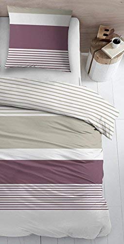 Comptoir du Linge Bettbezug Bedruckt mehr Kissenhülle Baumwolle, weinrot 140 x 200 cm