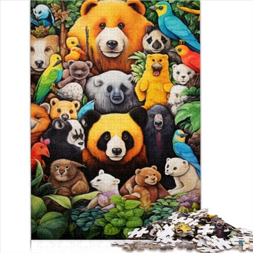 für Erwachsene Puzzle mit afrikanischen Tieren, 1000 Teile, für Erwachsene, Holzpuzzle ab 12 Jahren, Geschenk und Spielzeug für Kinder ab 12 Jahren (50x75 cm)