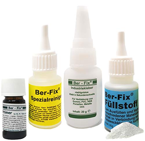 Ber-Fix Kunststoffkleber-Set für Kunststoffe PE, PP, PTFE (z.B. Teflon) und Silikon