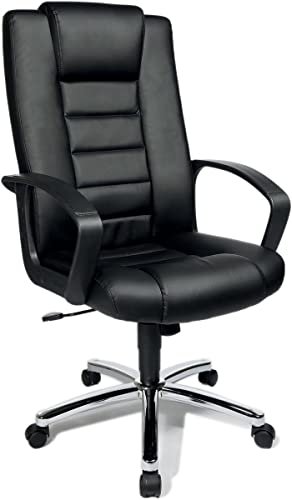 Topstar Chefsessel Comfort Point 25,40cm (10), chrom / schwarz Lehne / Sitz aus Kunstleder mit ausgeprägtem Kopfpolster, - 1 Stück (7809 D60)