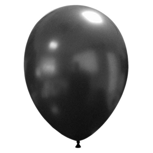 Event Kauf 25-1000 STK. Luftballons Metallic/Standard, Ø ca. 27 cm, Helium (500 Stück, Metallic Nr.09: Schwarz)