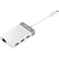 TRENDnet USB-C zu Gigabit Adapter Hub, 12.7 cm (5 Zoll) für Windows, Mac OS, MacBook und Surface Pro, TUC-ETGH3