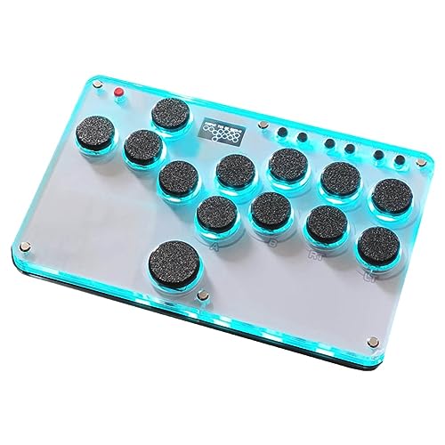 AuntYou Slim Finger Joystick Volltasten-Arcade-Kampfcontroller mit Lichtfunktion für Lieblings-Arcade-Spiele, Wie Abgebildet
