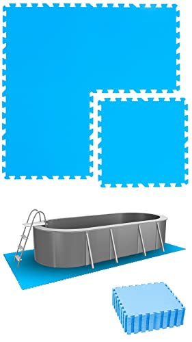 EYEPOWER 3,8 m² Poolunterlage - 16 Eva Matten 50x50 - Outdoor Pool Unterlage - Unterlegmatten Set