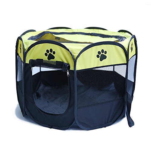 Sotoboo Laufgehege für Welpen, Hunde und Katzen, tragbar, zusammenklappbar, für den Innen- und Außenbereich