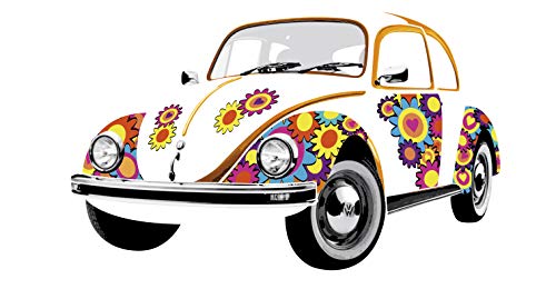 BRISA VW Collection Wandtattoo Wandaufkleber Wanddekoration VW Käfer (Flower Power)