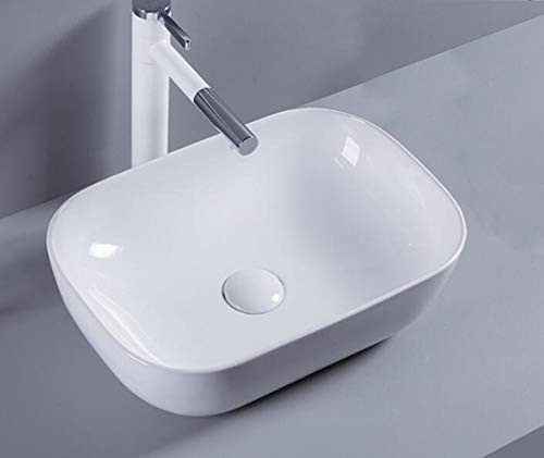 Aufsatzwaschbecken klein oval 46x33cm, kleines Waschbecken kearmik oval, Waschbecken Aufsatz klein, weiß