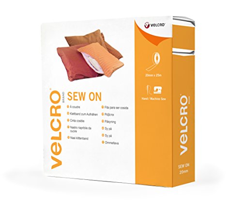 Velcro VEL-EC60288 Sew on Tape beige-Klettband zum Aufnähen Haft und Flauschteil (BxL) 25 Meter, 20mm x 25m