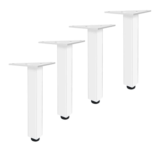 X1NGFU 4 Stück Möbelfüße Möbelbeine Metall,Tischbeine Aluminiumlegierung,Schrankbeine Quadratische,Verstellbare Küchenschrank Füße,Standfüße für Schrank,Couchtisch,mit Schrauben (40cm)