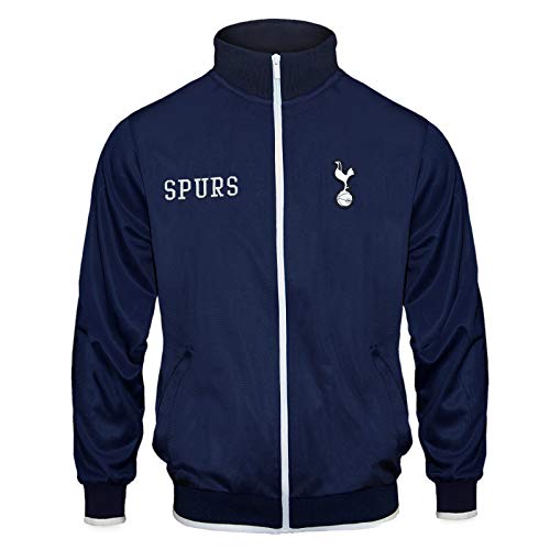 Tottenham Hotspur - Herren Trainingsjacke im Retro-Design- Offizielles Merchandise - Geschenk für Fußballfans - Dunkelblau - Marineblau - XL