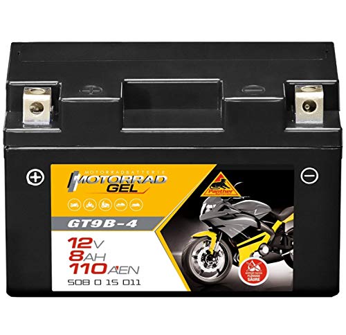 Panther GEL Batterie 12V 8Ah YT9-B4 Motorradbatterie DIN 50815 Yamaha YZF-R6