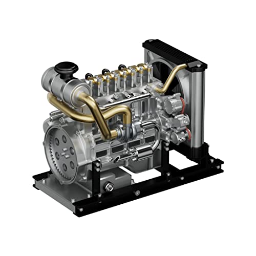 Spicyfy 4-Zylinder-Motor Bausatz, Mini Metall Motor Verbrennungsmotor Benzinmotor DIY-Montage Modell Experiment Geschenke für Technikbegeisterte