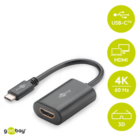 Goobay USB / HDMI Adapter [1x USB-C™ Stecker - 1x HDMI-Buchse] Schwarz
