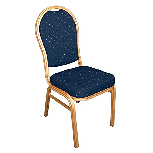 /Bolero/U526/Bankett-Stuhl, gewölbte Rückseite, Gold Rahmen, Speckle Stoff, blau (4 Stück)