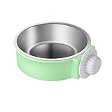 Hundenapf Abnehmbarer Edelstahl-Haustierkäfig for Aufhängen, großer Futterspender for Hunde, Katzen, Kaninchen Futternapf Hund (Color : Green Stainless Bowl, Size : S)