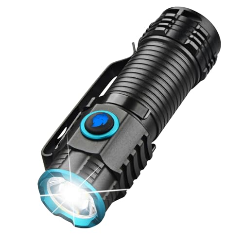 UltraFire Wiederaufladbare Mini Taschenlampe, 1000 Lumen LED Taschenlampe, 4 Modi Taschen Taschenlampe, Superhelle XPH50 LED Kleine Taschenlampe mit Batterie