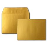 200x Gold-Metallic Brief-Umschläge DIN C6 Format 114 x 162 mm - Haftklebung - Kuverts ohne Fenster - Weihnachten, Grußkarten & Einladungen