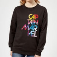 Captain Marvel Galactic Text Women's Sweatshirt - Black - XXL - Schwarz