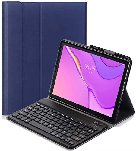 RLTech Tastatur Hülle for Huawei MatePad T10S - (QWERTY Layout), Ultradünn Flip Entfernbar Drahtloser Keyboardständer Ledertasche für Huawei MatePad T10S 2020, Blau