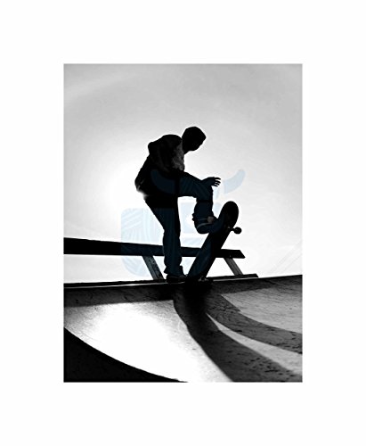 Wee Blue Coo Kunstdruck auf Leinwand für Fotografie, Sport, Skateboarding, Skater-Silhouette.