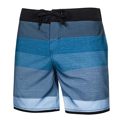 Aqua Speed Männer Beach Shorts + gratis eBook | Badehose | Schwimmhose | Badeshorts | Boardshorts | Badebekleidung D.Blau H.Blau | Gr. L | Nolan