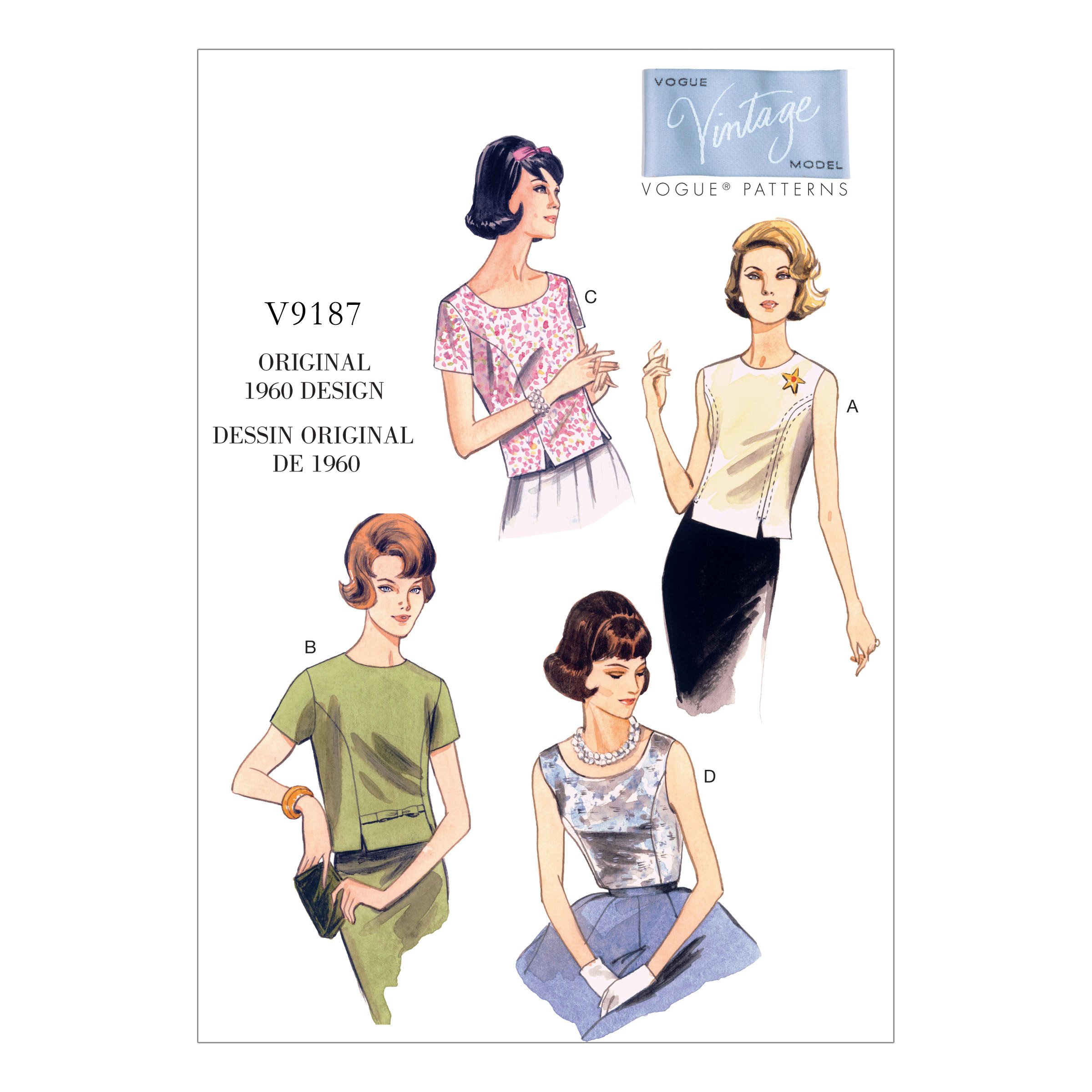 Vogue Patterns 9187 E5, Damenoberteil, Größen 40-48