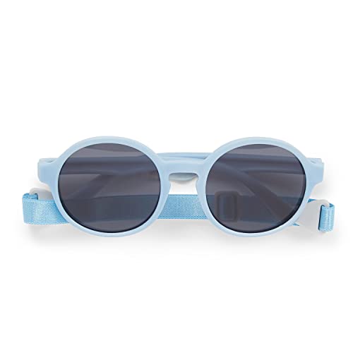 Original Dooky Fiji runde Sonnenbrille für Mädchen und Jungen, geeignet für Kleinkinder und Babys, UV-A & UV-B Schutz, bruchsicheres Glas mit einstellbarem & abnehmbarem Band), blue