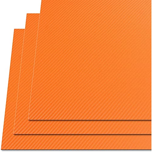 Aibote 3 Stück Orange Kohlefaser-Muster Korbgeflecht-Muster Thermoform KYDEX Blatt Material Messer DIY-Set für Messer Holster Scheidenherstellung(30,5 x 15,2 x 0,2 cm)