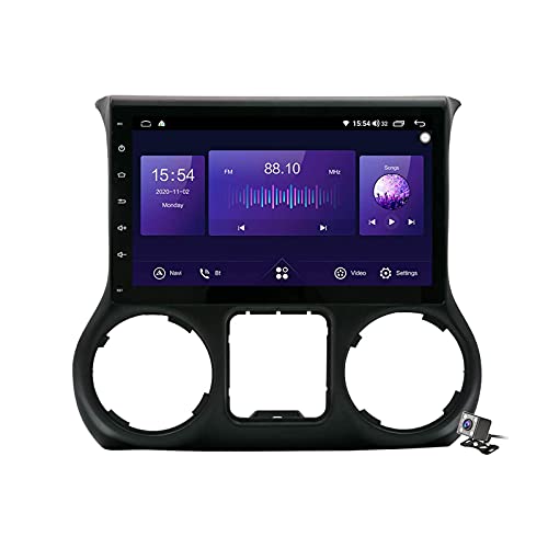 Android 10.0 Autoradio Sat NAV Radio für Jeep Wrangler 3 JK 2010-2018 GPS Navigation 2 Din 10.1''Head Unit MP5 Multimedia Player Video Receiver mit 4G FM DSP WiFi SWC Carplay
