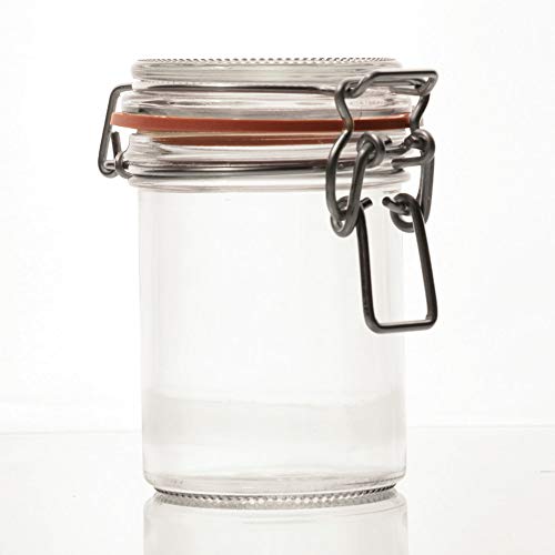 Flaschenbauer- 12 Drahtbügelgläser 212ml verwendbar als Einmachglas, zu Aufbewahrung, Gläser zum Befüllen, Leere Gläser mit Drahtbügel