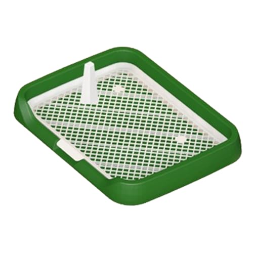Pee Pad Halter, Mesh Grids Flat Potty Tray Pee Pad for Dogs, Dog Potty Tray, Easy Cleaning Pet Potty Supplies with Removable Column, Simple Setup Pee Holder for Dogs, Puppies, Pets (Green)