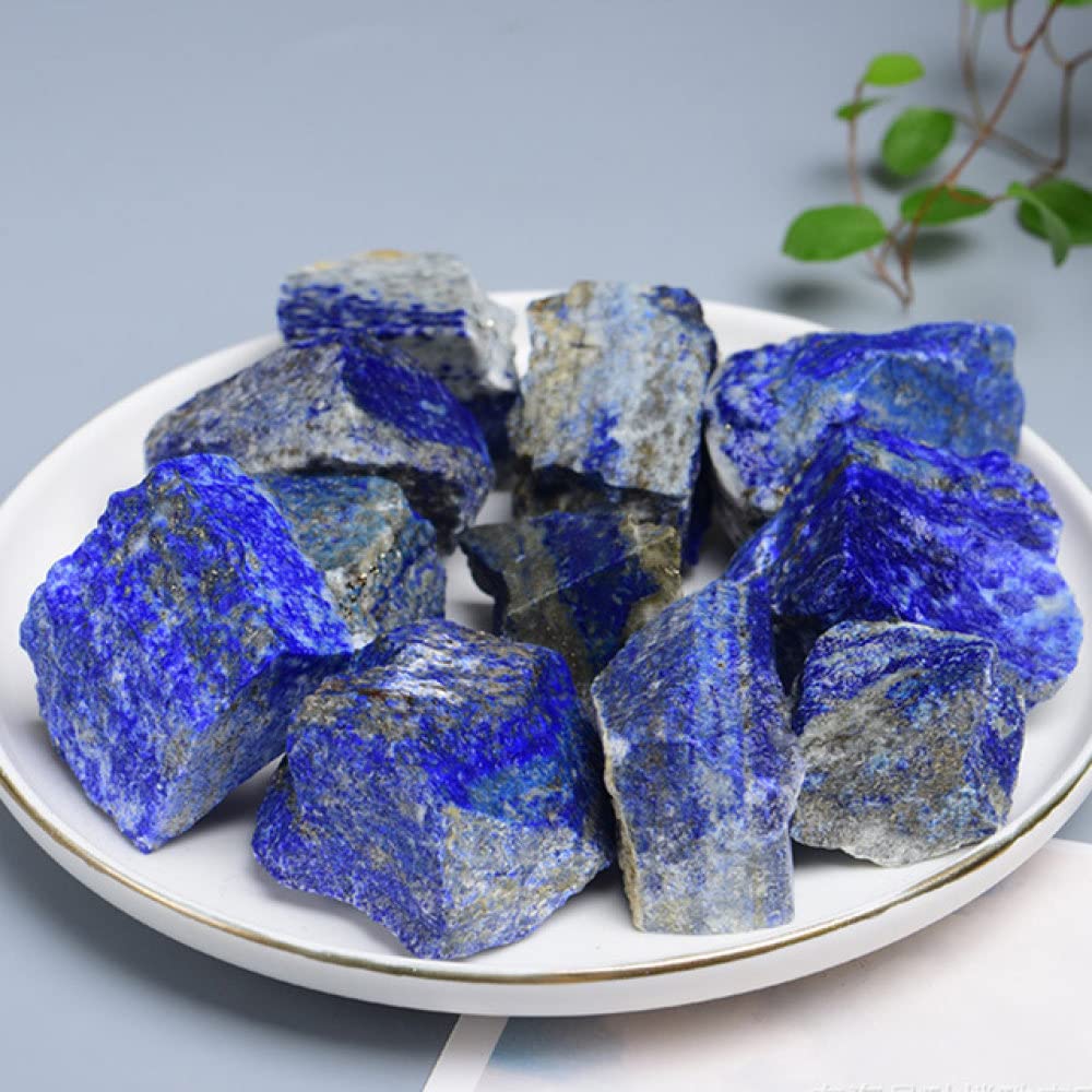 LIJUCAI Natürlicher Lapislazuli-Stein, Kristall, Bule-Farbe, rauer Stein, Mineral, Heimdekoration, Aquarium, Blume, Kristalldekoration, Lapislazuli-Stein, 140,150 g (1 Packung)