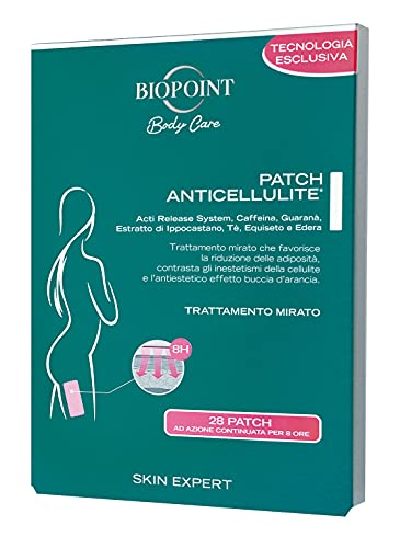 Biopoint - Anti-Cellulite-Patch, Entwässerungspflaster, Intensivkörperbehandlung für Cellulite und Orangenschale, Tonisierend und Umformung, fördert die Zirkulation, 28 Patches