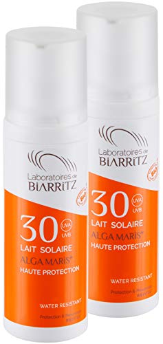 2er Pack Alga Maris Sonnenmilch LSF30 100ml | BIO zertifizierte Naturkosmetik von Laboratoires de Biarritz | mit Sofortschutz und ohne Weißeleffekt