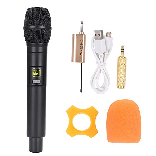 Drahtloses Handmikrofon, professionelles UHF-Handmikrofon mit Mini-Bluetooth-Empfänger - Automatische Stummschaltung, 20-50 m Übertragungsentfernung, hervorragende Klangqualität