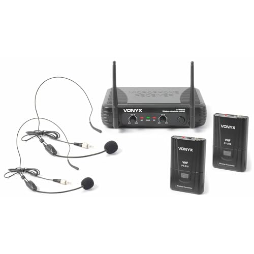 Skytec 179178 STWM712H VHF-Funkmikrofon-Set, kabellos, 2 Kanäle, 2 x Headset