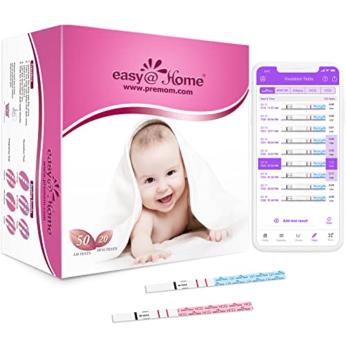Easy@Home 50 Ovulationstest + 20 Schwangerschaftstest Frühtest - Empfidlich Kinderwunsch Fruchtbarkeitstests für Eisprung 25 mIU/ml und Schwangerschaftstests 10 mIU/ml mit Optimaler Sensitivität