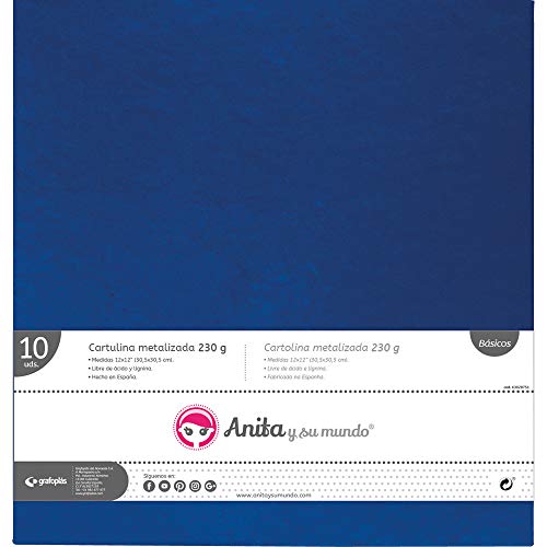 Anita y Su Mundo Karton, Metallic-Blau, 30,5 x 30,5 cm, 10 Stück