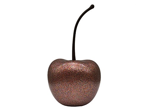Pottery Pots Cherry Glitter Mix Bronze, Größe: XS, 170 x 150 x 310 mm, handgefertigte Deko-Kirsche, Robustes Fiberglas, bunter Glitzer-Mix, Deko für Innen & Außen, witterungsbeständig, Früchte-Deko