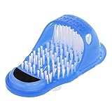 Badezubehör Dusche Fuß Scrubber Schuh Kunststoff Peeling Fuß Massagegerät Reiniger mit Saugnapf Blau