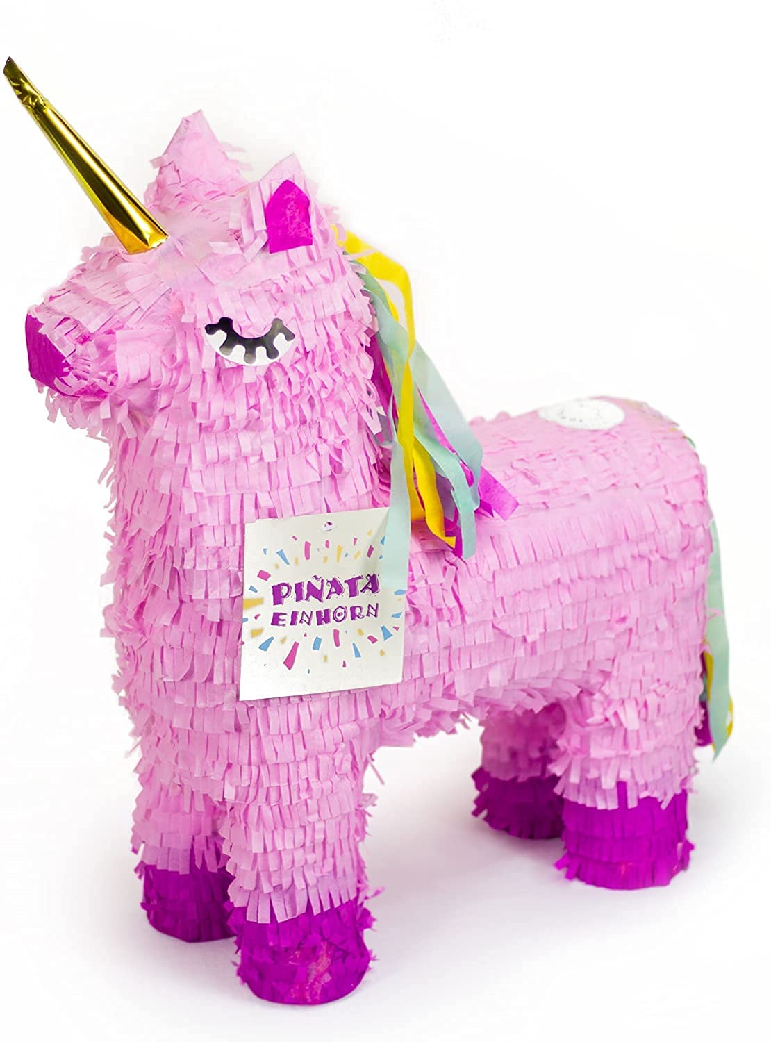 Carpeta Einhorn Pinata - 57x37cm groß in Rosa/Pink - ungefüllt - Ideal zum Befüllen mit Süßigkeiten und Geschenken - Piñata für Kindergeburtstag Spiel, Geschenkidee, Party, Hochzeit