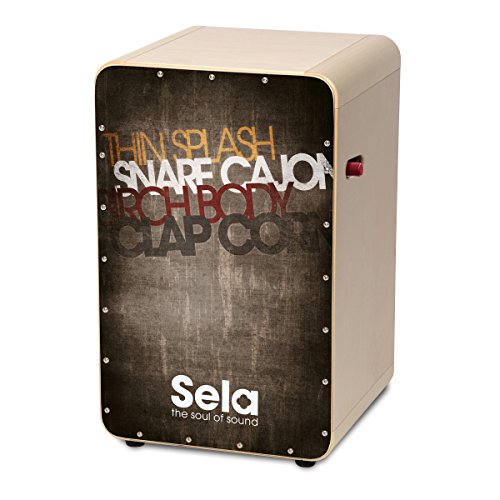 Sela SE 081 Casela Pro Cajon mit Snare On/Off Mechanik, spielfertig aufgebaut vintage garu