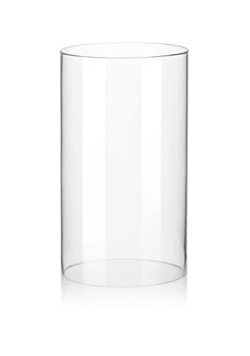 Glaszylinder ohne Boden für Windlicht | Verschiedene Größen von Varia Living | auch als Ersatzglas | für draußen und innen | offenes Glasrohr groß | transparent (Ø 12 cm | H 21 cm)