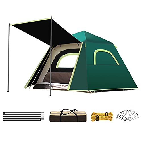 Pop-Up-Zelte für Camping, 3–4 Personen, doppelschichtig, wasserdicht, automatisches Sofortzelt, tragbares Cabana-Strandzelt für Outdoor-Wanderungen, Little Happy